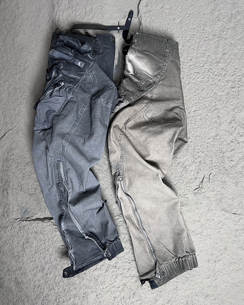 Rugged Distressed Cargo Pants -  techwear - Rugged Distressed Cargo Pants for Urban Exploration - View 14