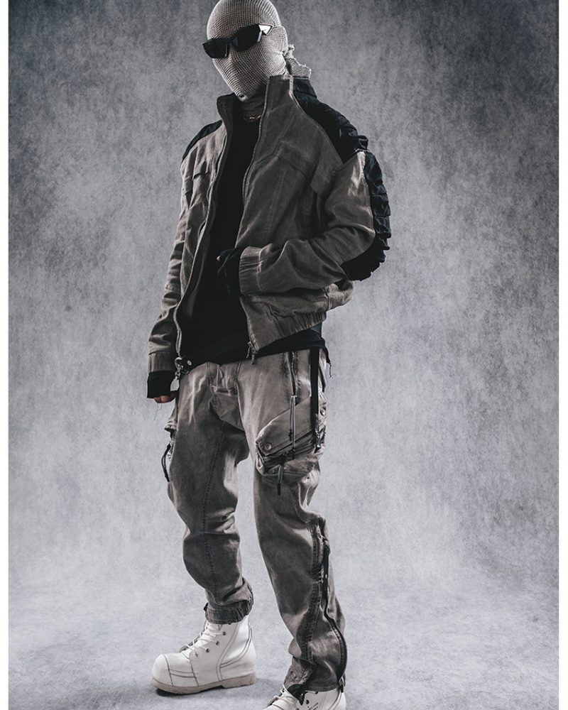 Rugged Distressed Cargo Pants -  techwear pants - Rugged Distressed Cargo Pants for Urban Exploration - View 7