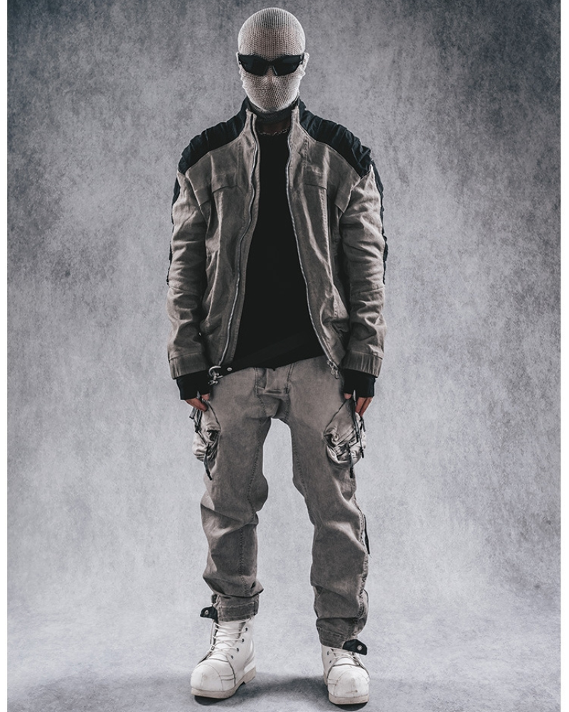 Rugged Distressed Cargo Pants -  wasteland wear - Rugged Distressed Cargo Pants for Urban Exploration - View 8