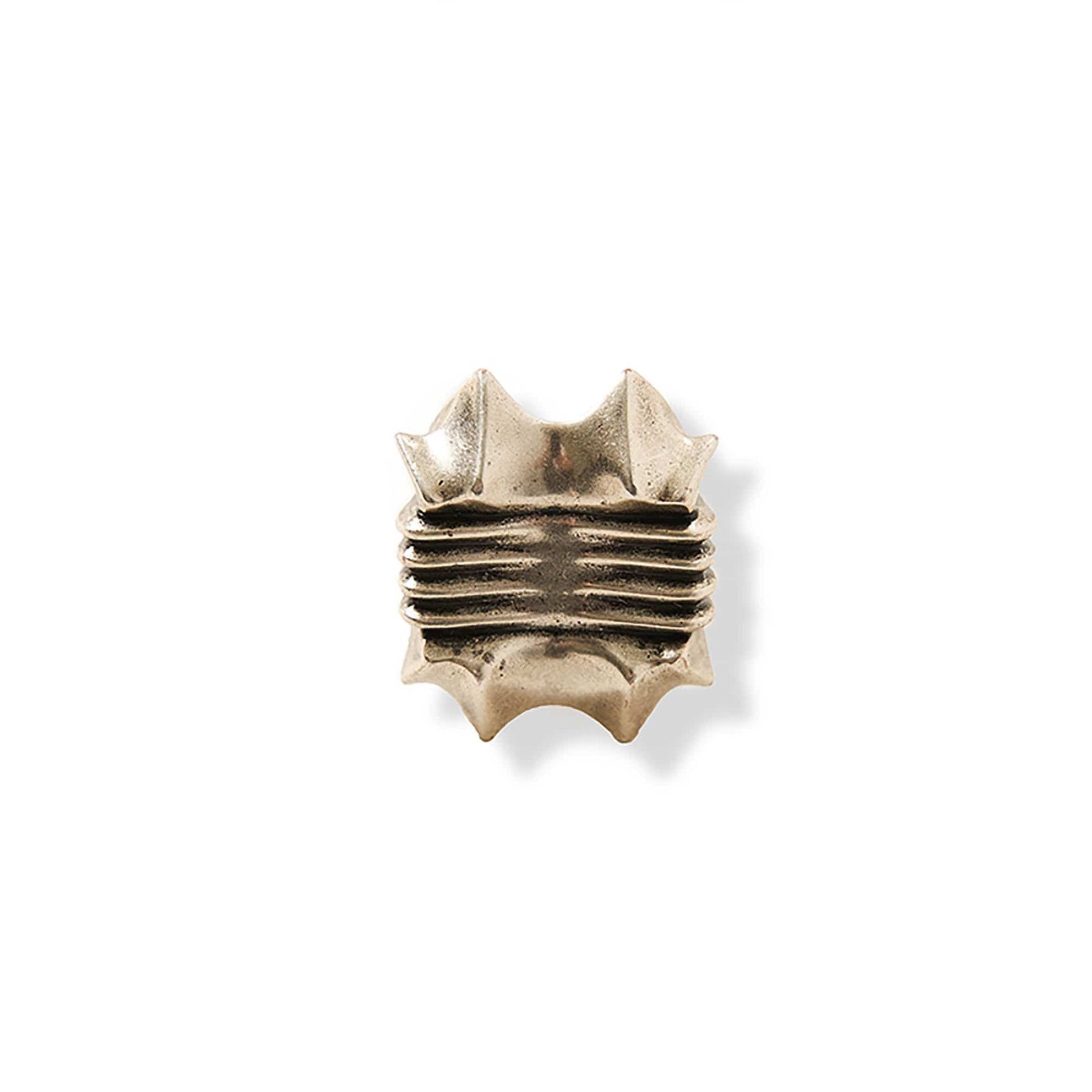 Rugged Warlord's Edge Ring - distressed metal ring - Rugged Warlord's Edge Ring with Sculptural Detailing - Main view