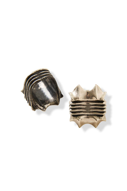 Rugged Warlord's Edge Ring -  heavyweight alloy ring - Rugged Warlord's Edge Ring with Sculptural Detailing - View 5