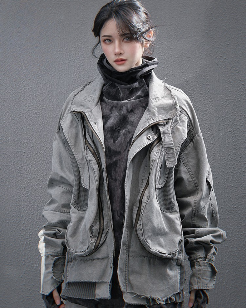 Rugged Washed Paratrooper Jacket - paratrooper jacket - Rugged Washed Paratrooper Jacket for All Styles - Main view