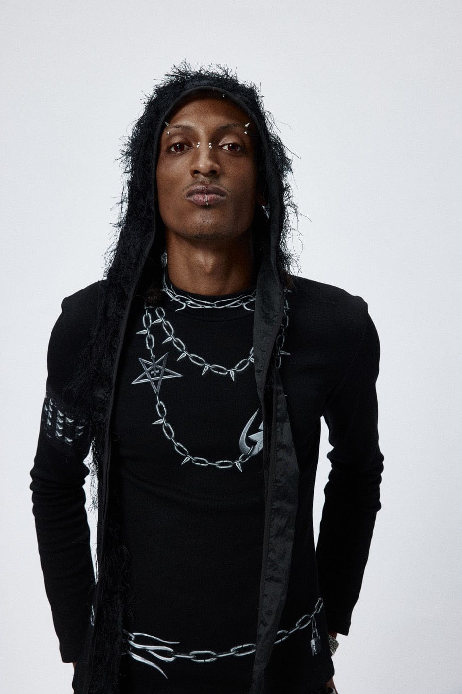 Ruggedly Cool Distressed Durag -  streetwear - Rugged Distressed Durag with Faux Fur Details - View 6