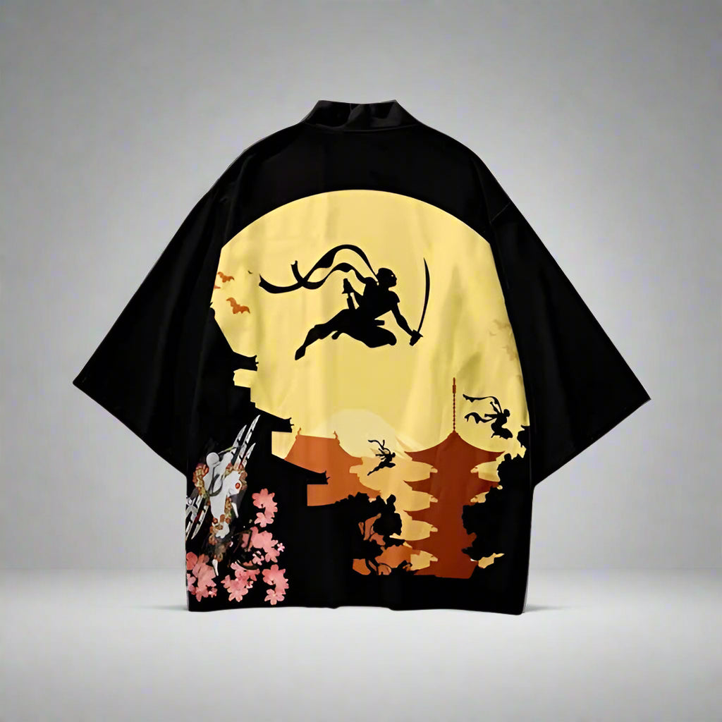 Samurai-Inspired Haori -  kimono - Samurai-Inspired Haori: Unique Unisex Kimono Cardigan - View 3