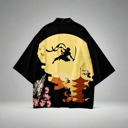 Samurai-Inspired Haori -  kimono - Samurai-Inspired Haori: Unique Unisex Kimono Cardigan - View 3