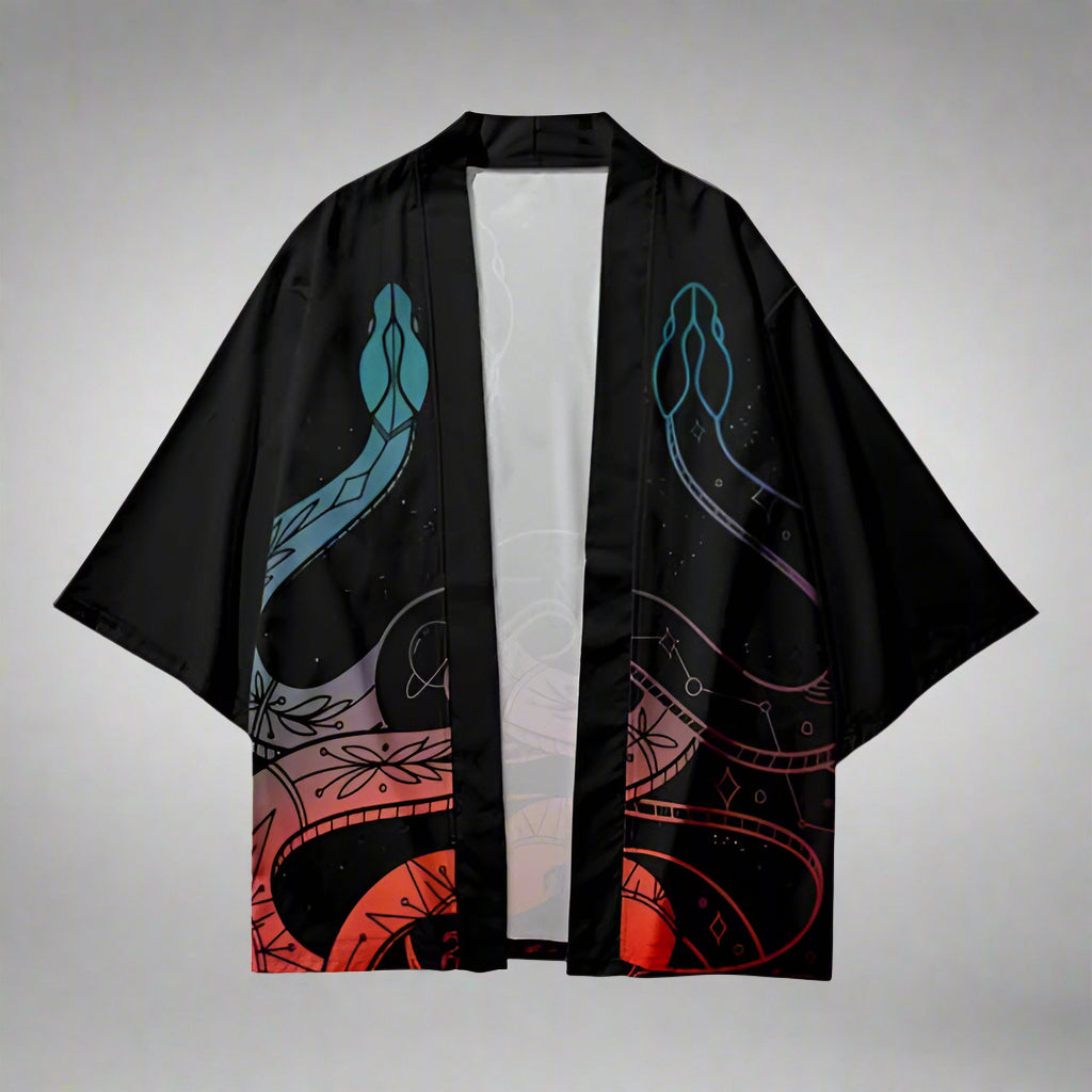 Serpent-Inspired Flowing Kimono - New Arrivals - Serpent-Inspired Flowing Kimono for Effortless Style - Main view