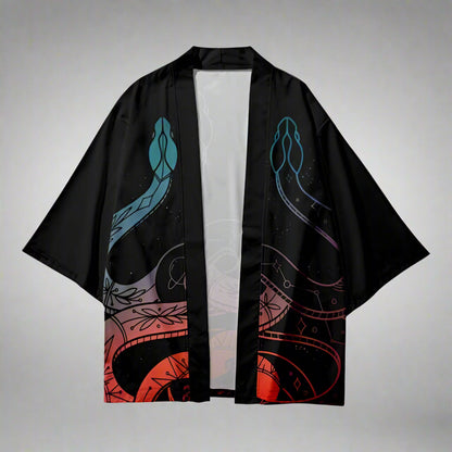 Serpent-Inspired Flowing Kimono - New Arrivals - Serpent-Inspired Flowing Kimono for Effortless Style - Main view