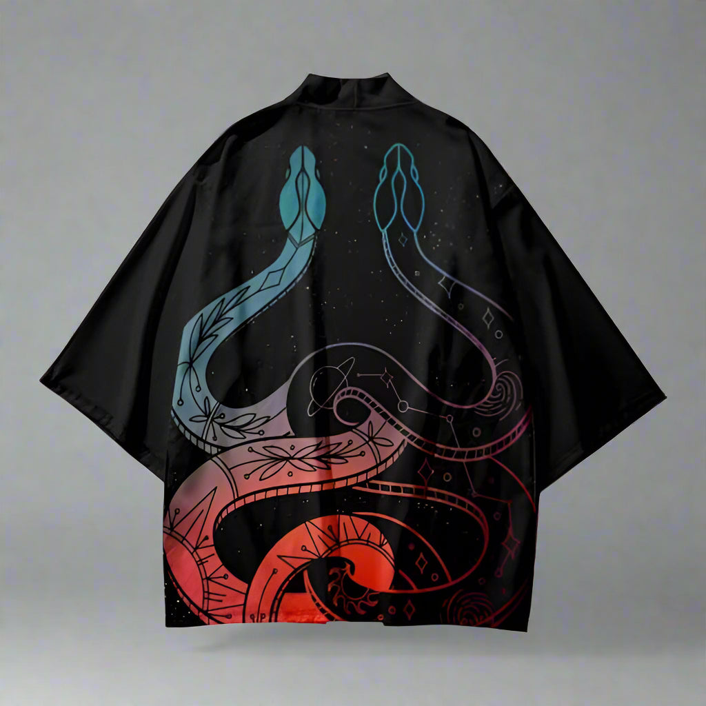 Serpent-Inspired Flowing Kimono - snake print - Serpent-Inspired Flowing Kimono for Effortless Style - View 2