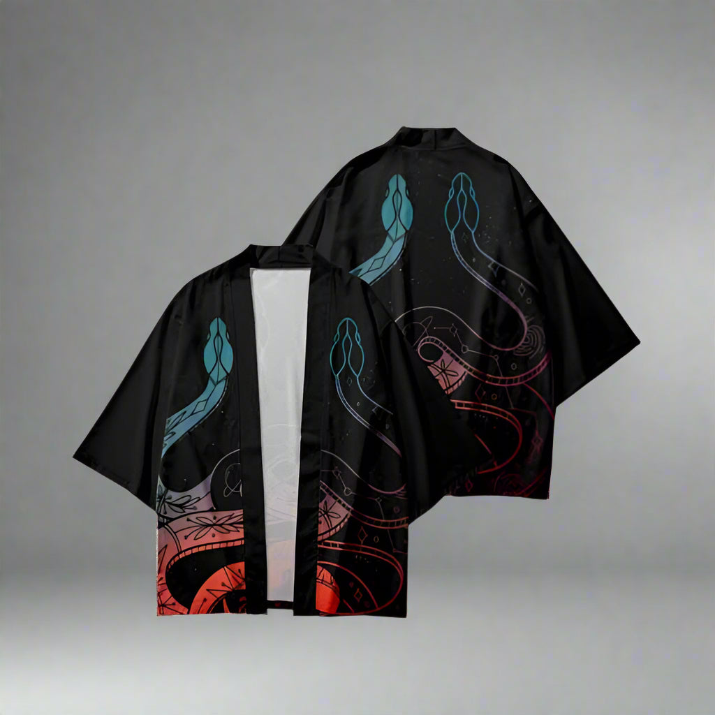 Serpent-Inspired Flowing Kimono - trendy kimono - Serpent-Inspired Flowing Kimono for Effortless Style - View 3