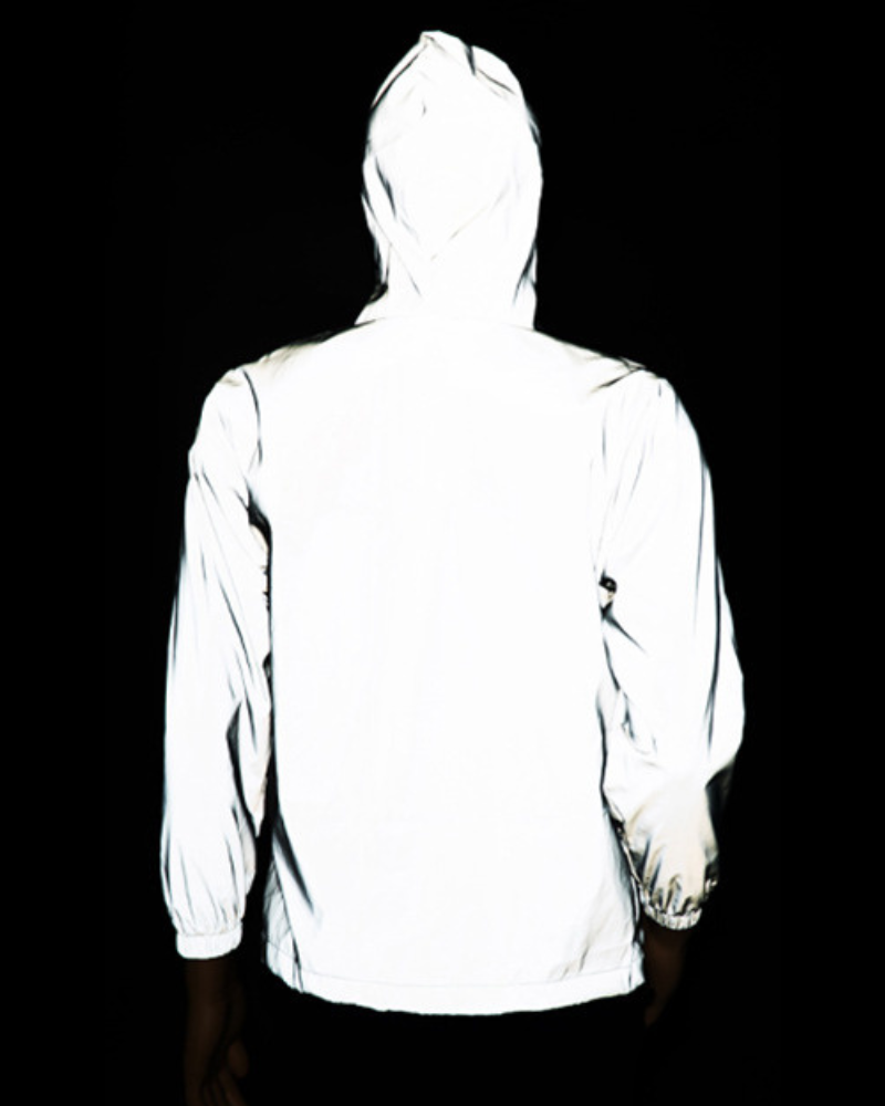 Shimmering Silver Reflective Outerwear - reflective jacket - Shimmering Silver Reflective Techwear Jacket - View 2