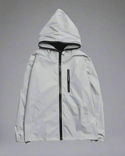 Shimmering Silver Reflective Outerwear -  urban style outerwear - Shimmering Silver Reflective Techwear Jacket - View 9