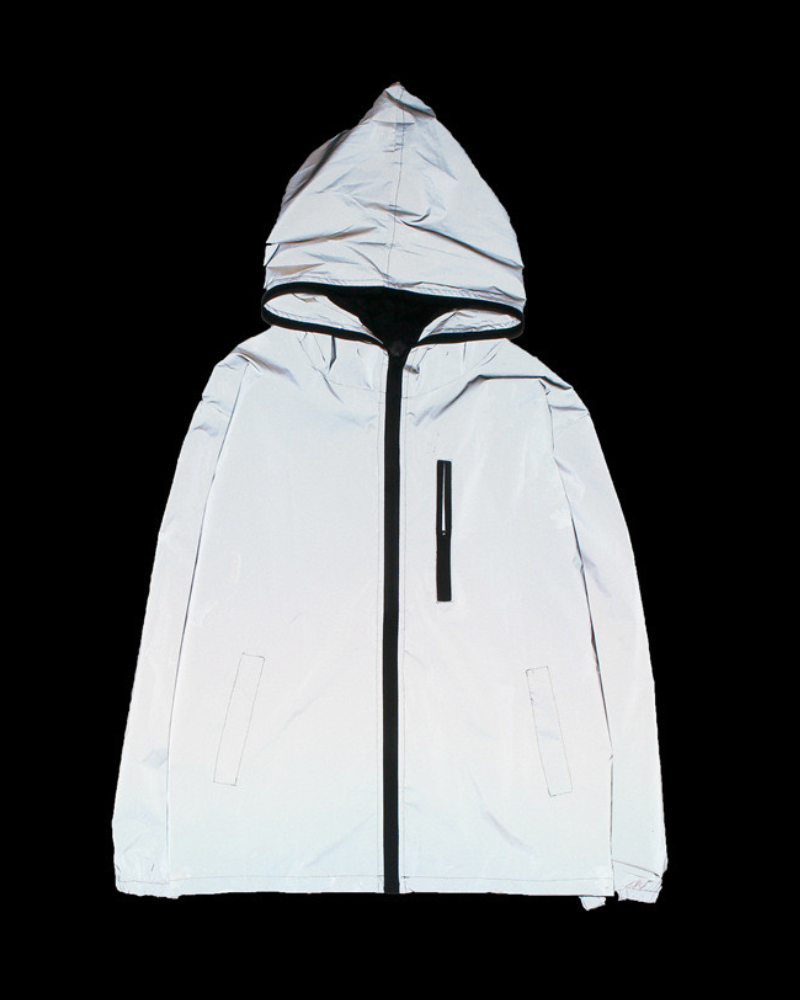 Shimmering Silver Reflective Outerwear - BEST SELLERS - Shimmering Silver Reflective Techwear Jacket - View 10
