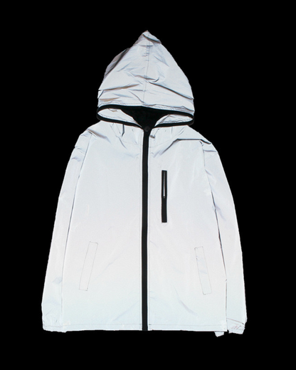 Shimmering Silver Reflective Outerwear - BEST SELLERS - Shimmering Silver Reflective Techwear Jacket - View 10