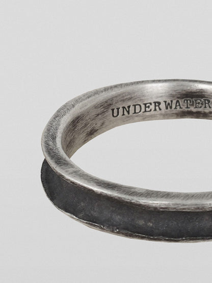 Silver Cross Engraved Underwater Ring -  band ring - Silver Cross Engraved Underwater Ring in Sterling Silver - View 4