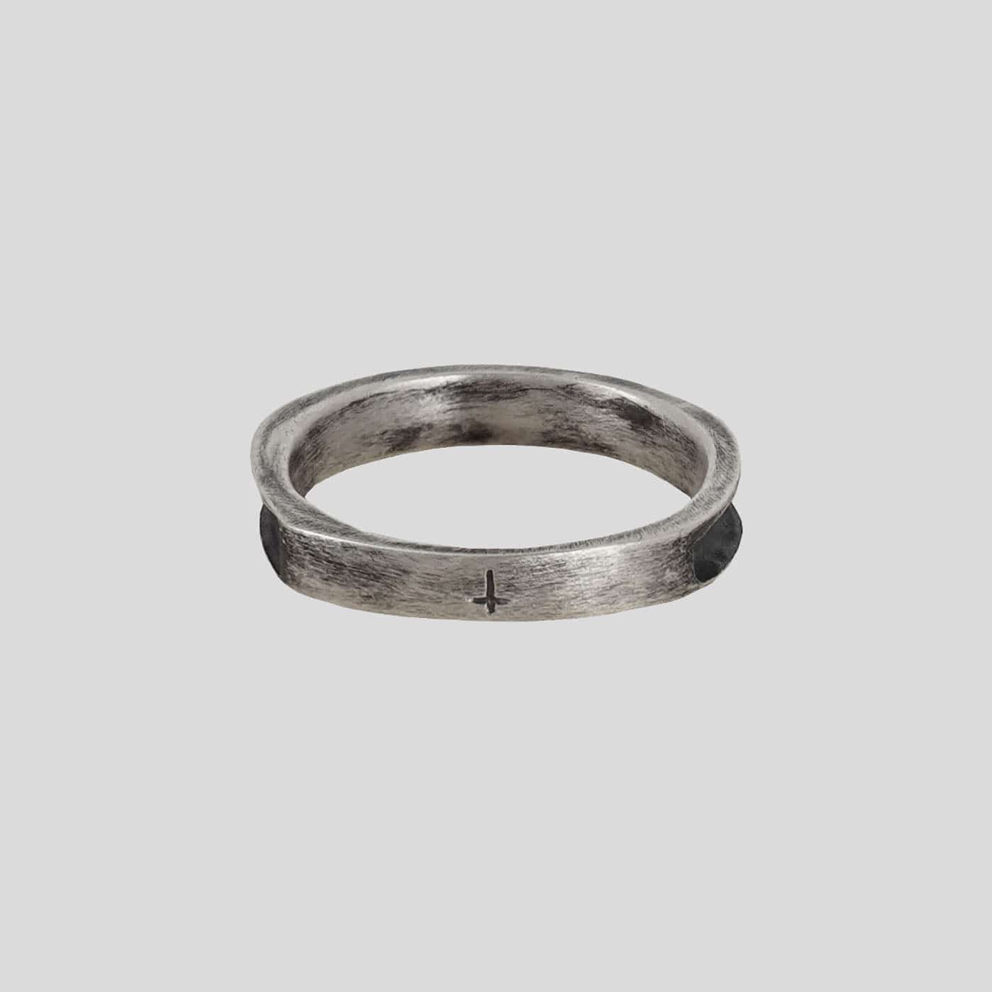 Silver Cross Engraved Underwater Ring - New Arrivals - Silver Cross Engraved Underwater Ring in Sterling Silver - View 2