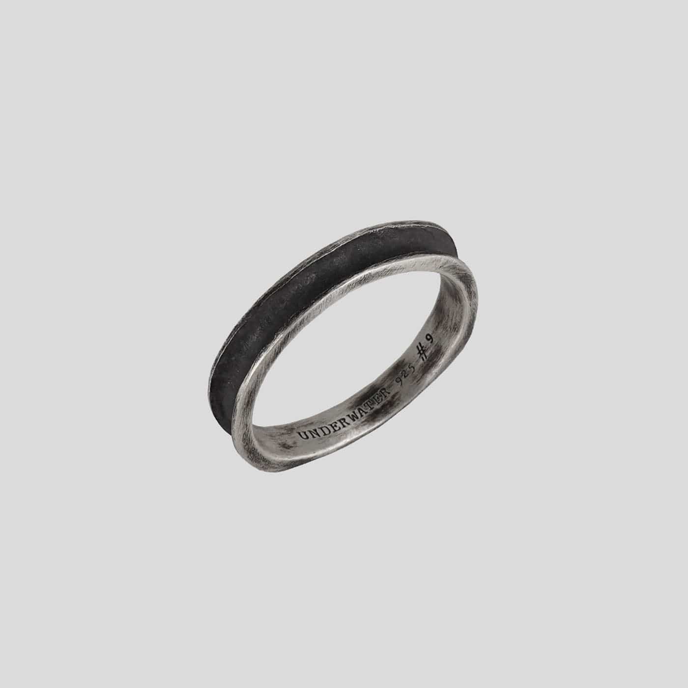 Silver Cross Engraved Underwater Ring - silver ring - Silver Cross Engraved Underwater Ring in Sterling Silver - View 3
