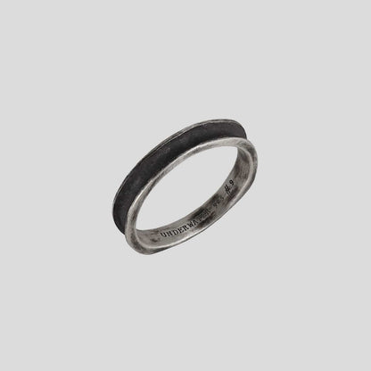 Silver Cross Engraved Underwater Ring - silver ring - Silver Cross Engraved Underwater Ring in Sterling Silver - View 3