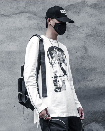 Skeleton Graphic Long Sleeve Tee -  bold fashion statement - Skeleton Graphic Long Sleeve Tee for Bold Street Style - View 4