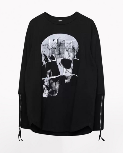 Skeleton Graphic Long Sleeve Tee -  edgy fashion - Skeleton Graphic Long Sleeve Tee for Bold Street Style - View 6