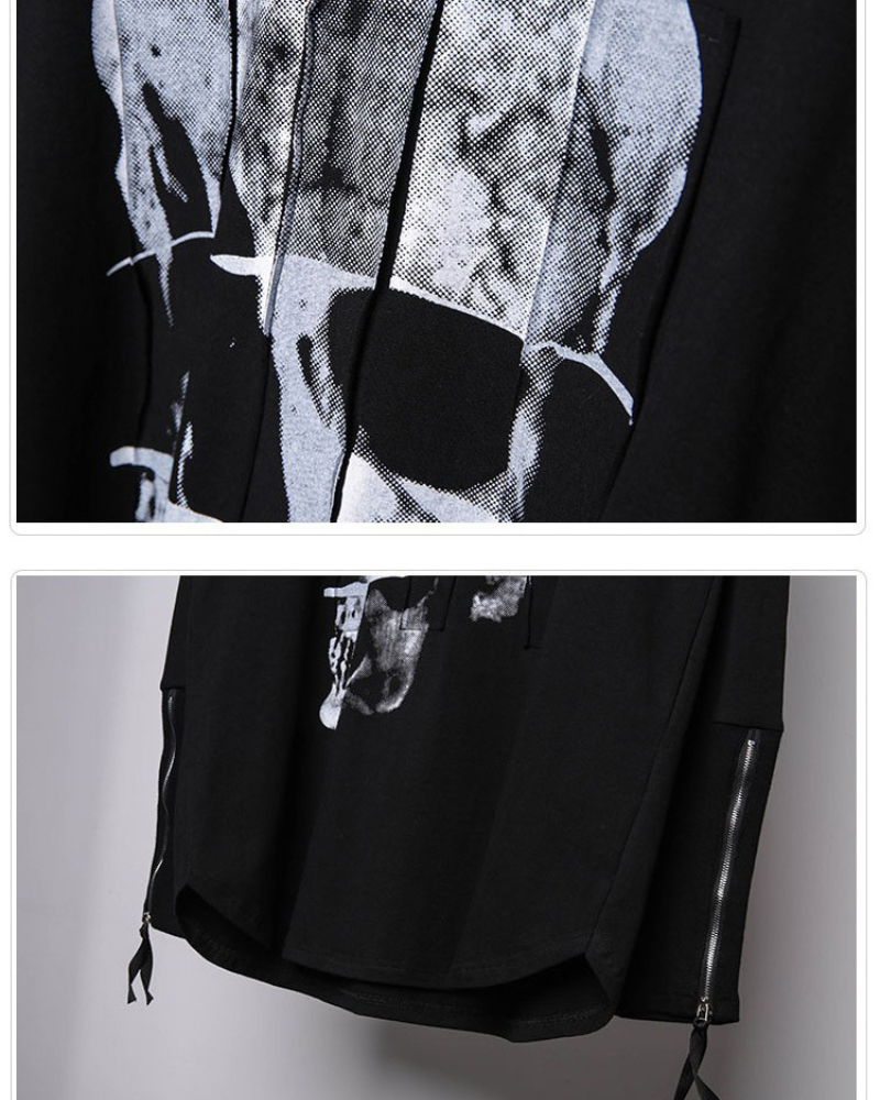 Skeleton Graphic Long Sleeve Tee -  techwear style - Skeleton Graphic Long Sleeve Tee for Bold Street Style - View 9