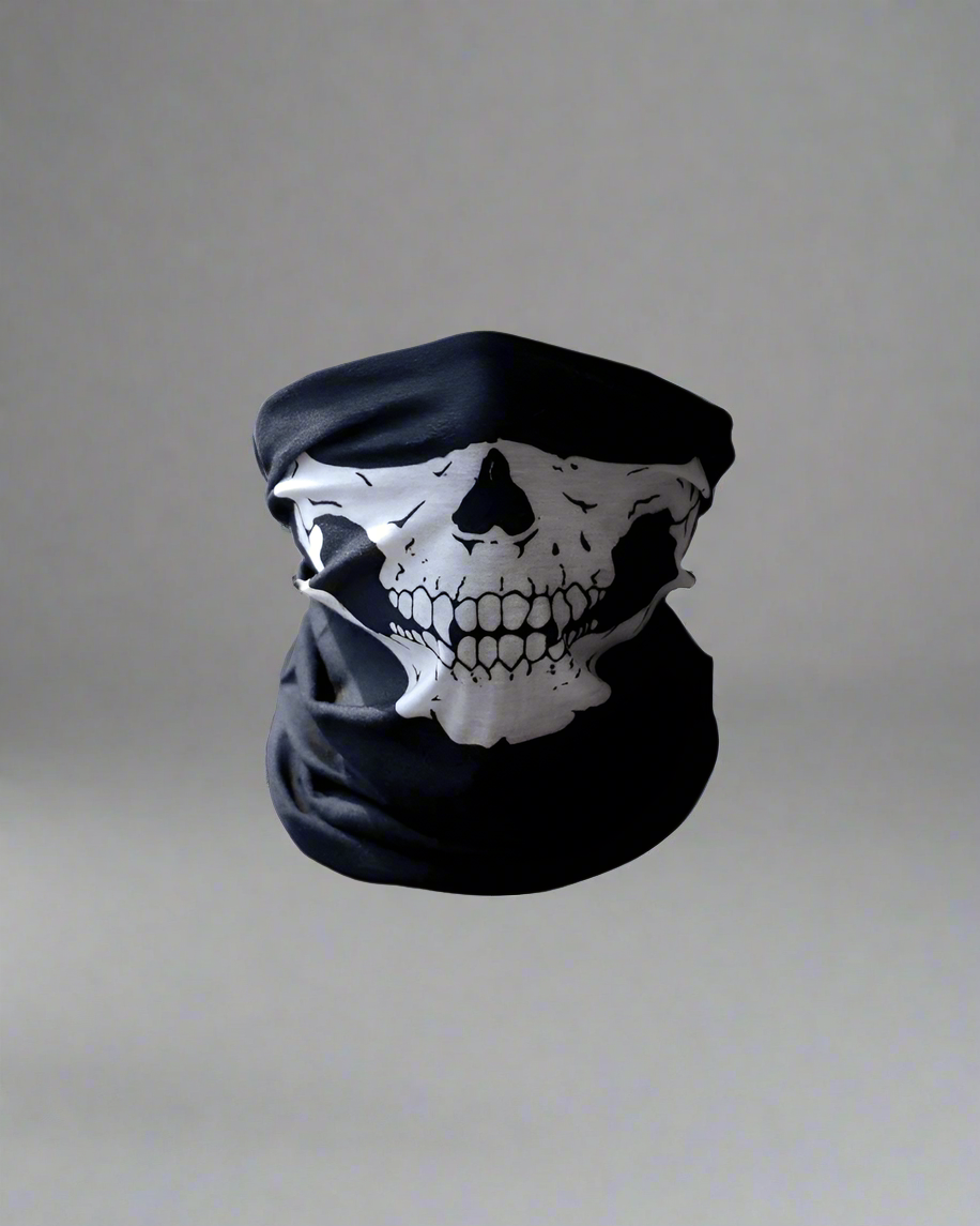 Skull Print Cycling Face Mask -  men's techwear mask - Skull Print Cycling Face Mask for Outdoor Adventures - View 3