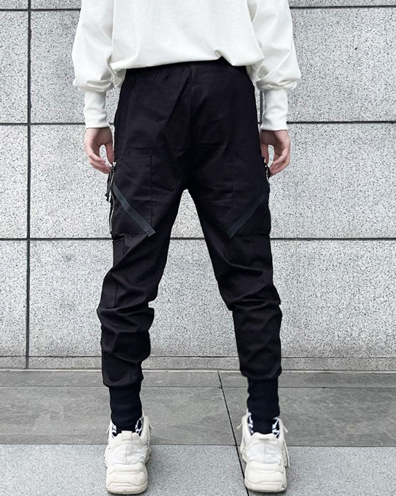 Sleek Black Cargo Joggers -  black pants - Sleek Black Cargo Joggers for Style and Comfort - View 3