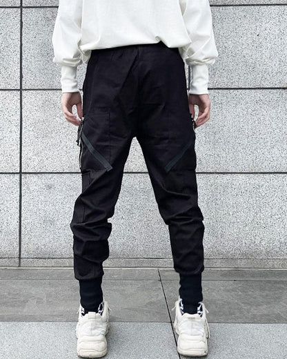 Sleek Black Cargo Joggers -  black pants - Sleek Black Cargo Joggers for Style and Comfort - View 3