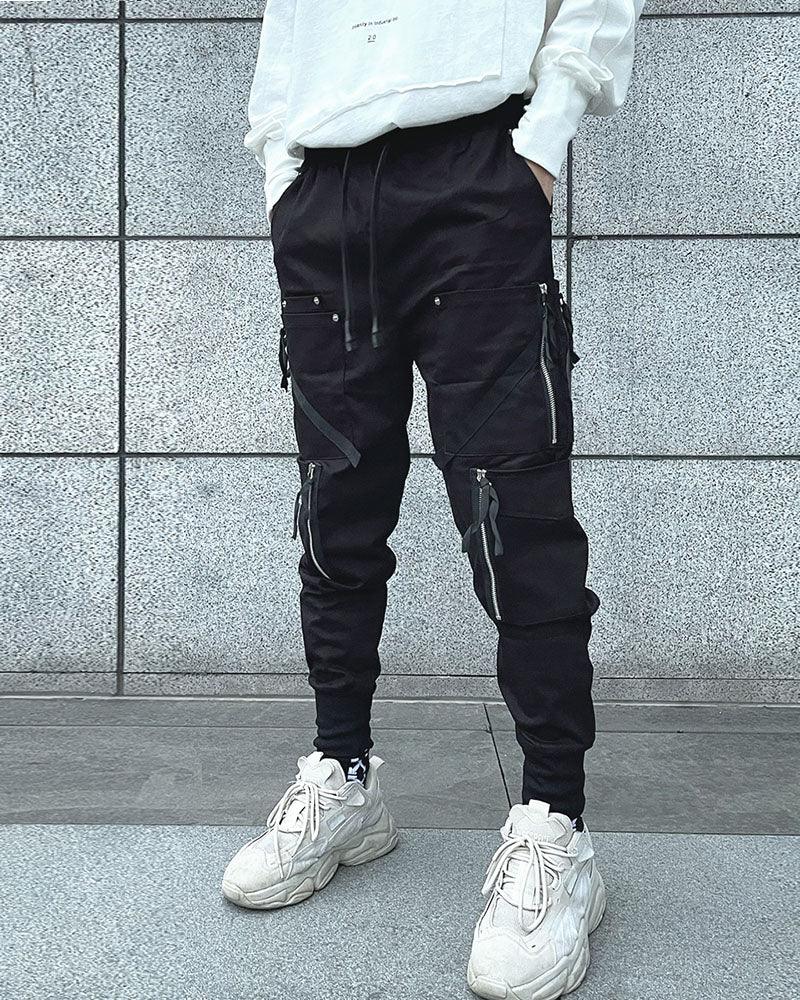 Sleek Black Cargo Joggers - cargo joggers - Sleek Black Cargo Joggers for Style and Comfort - Main view