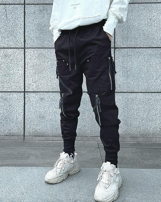 Sleek Black Cargo Joggers - cargo joggers - Sleek Black Cargo Joggers for Style and Comfort - Main view