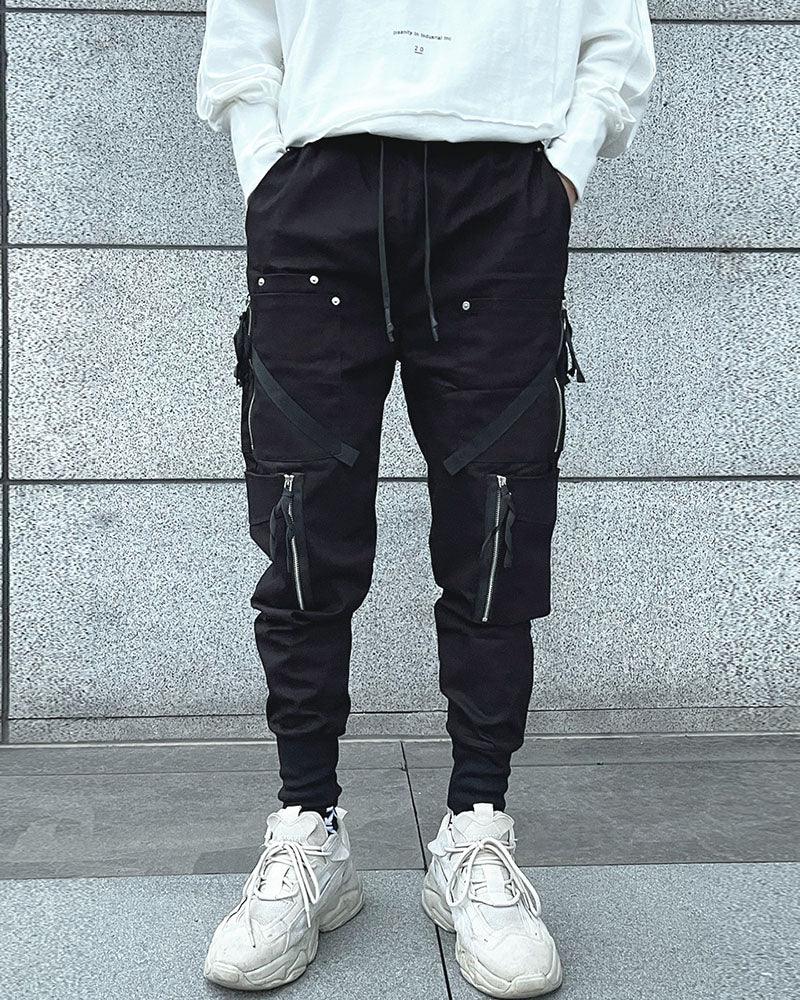 Sleek Black Cargo Joggers -  jogger pants - Sleek Black Cargo Joggers for Style and Comfort - View 5
