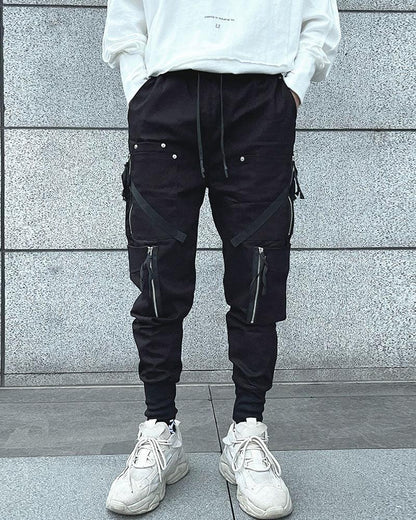 Sleek Black Cargo Joggers -  jogger pants - Sleek Black Cargo Joggers for Style and Comfort - View 5