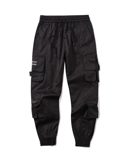 Sleek Black Cargo Tech Pants -  comfortable pants for outdoor - Slim Fit Black Cargo Tech Pants for Everyday Style - View 4