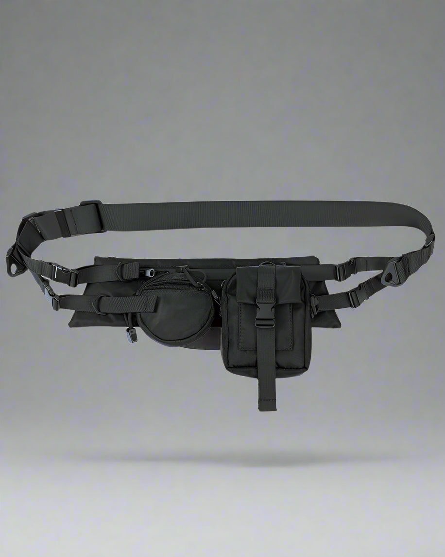 Sleek Black Crossbody Chest Pack - crossbody pack - Sleek Black Crossbody Chest Pack for Techwear - Main view