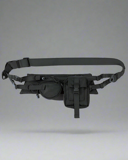 Sleek Black Crossbody Chest Pack - crossbody pack - Sleek Black Crossbody Chest Pack for Techwear - Main view