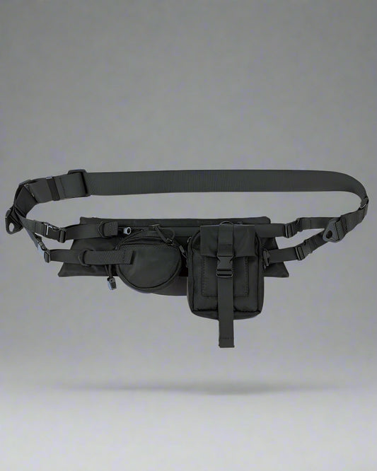 Sleek Black Crossbody Chest Pack - crossbody pack - Sleek Black Crossbody Chest Pack for Techwear - Main view