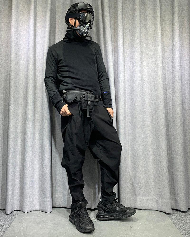 Sleek Black Crossbody Chest Pack - techwear accessories - Sleek Black Crossbody Chest Pack for Techwear - View 11