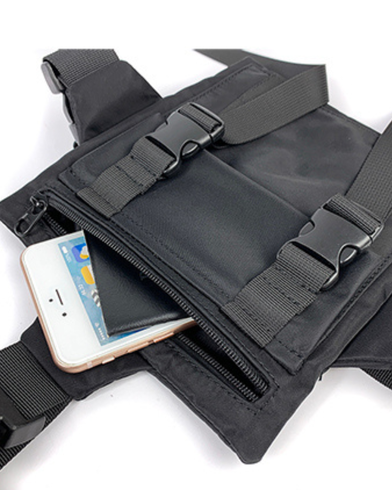 Sleek Black Sling Chest Bag -  functional chest bag - Versatile Black Sling Chest Bag for Daily Adventures - View 11