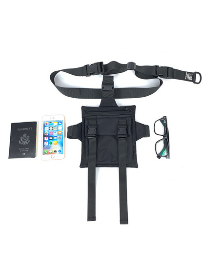 Sleek Black Sling Chest Bag -  techwear accessories - Versatile Black Sling Chest Bag for Daily Adventures - View 13