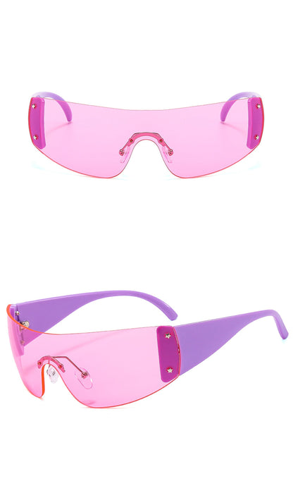 Sleek Frameless One-Piece Shades - frameless sunglasses - Stylish Frameless One-Piece Shades for Elegant Look - View 15