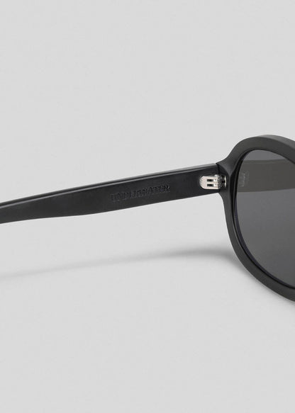 Sleek Matte Black Oval Shades -  uv protection - Chic Matte Black Oval Sunglasses with UV Protection - View 7