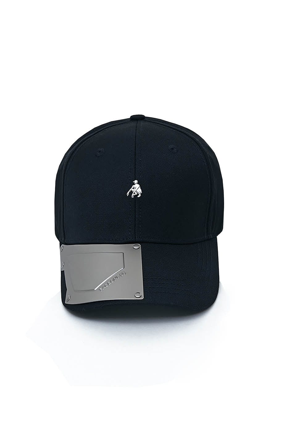 Sleek Metal Plate Black Cap -  adjustable cap - Sleek Black Cap with Metal Plate for Street Style - View 10