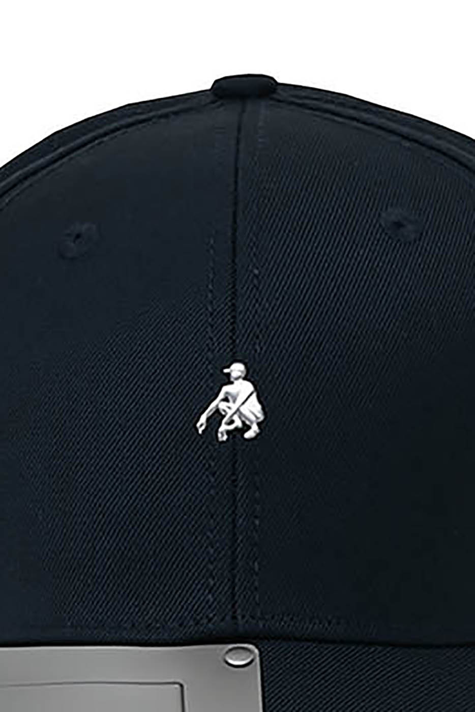 Sleek Metal Plate Black Cap -  street style - Sleek Black Cap with Metal Plate for Street Style - View 7