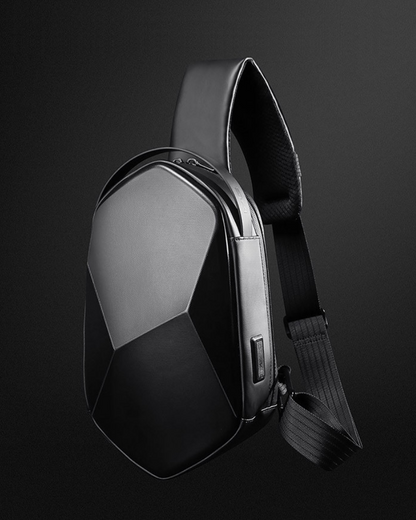 Sleek Polyhedron Sling Backpack -  techwear bag - Sleek Polyhedron Sling Backpack with USB Charging - View 5