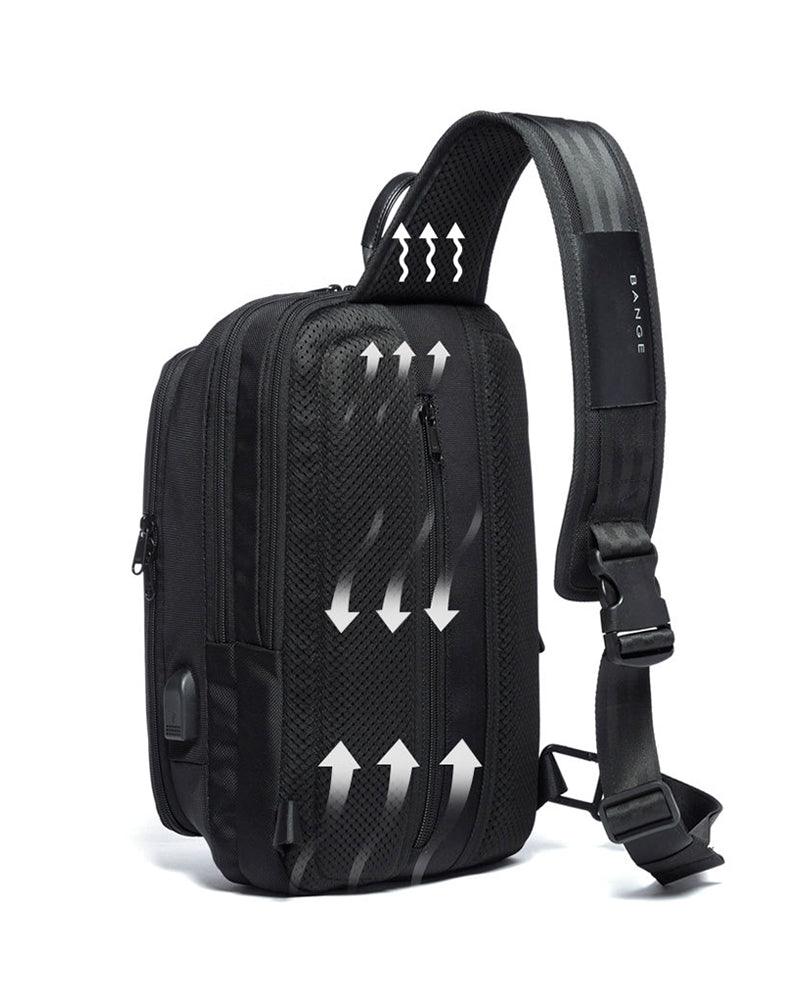 Sleek Tech Sling Backpack -  durable materials - Sleek Tech Sling Backpack with USB Port - View 9