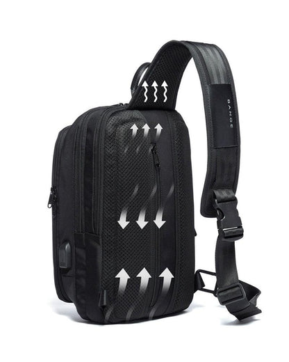 Sleek Tech Sling Backpack -  durable materials - Sleek Tech Sling Backpack with USB Port - View 9