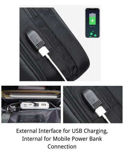 Sleek Tech Sling Backpack -  usb charging - Sleek Tech Sling Backpack with USB Port - View 12