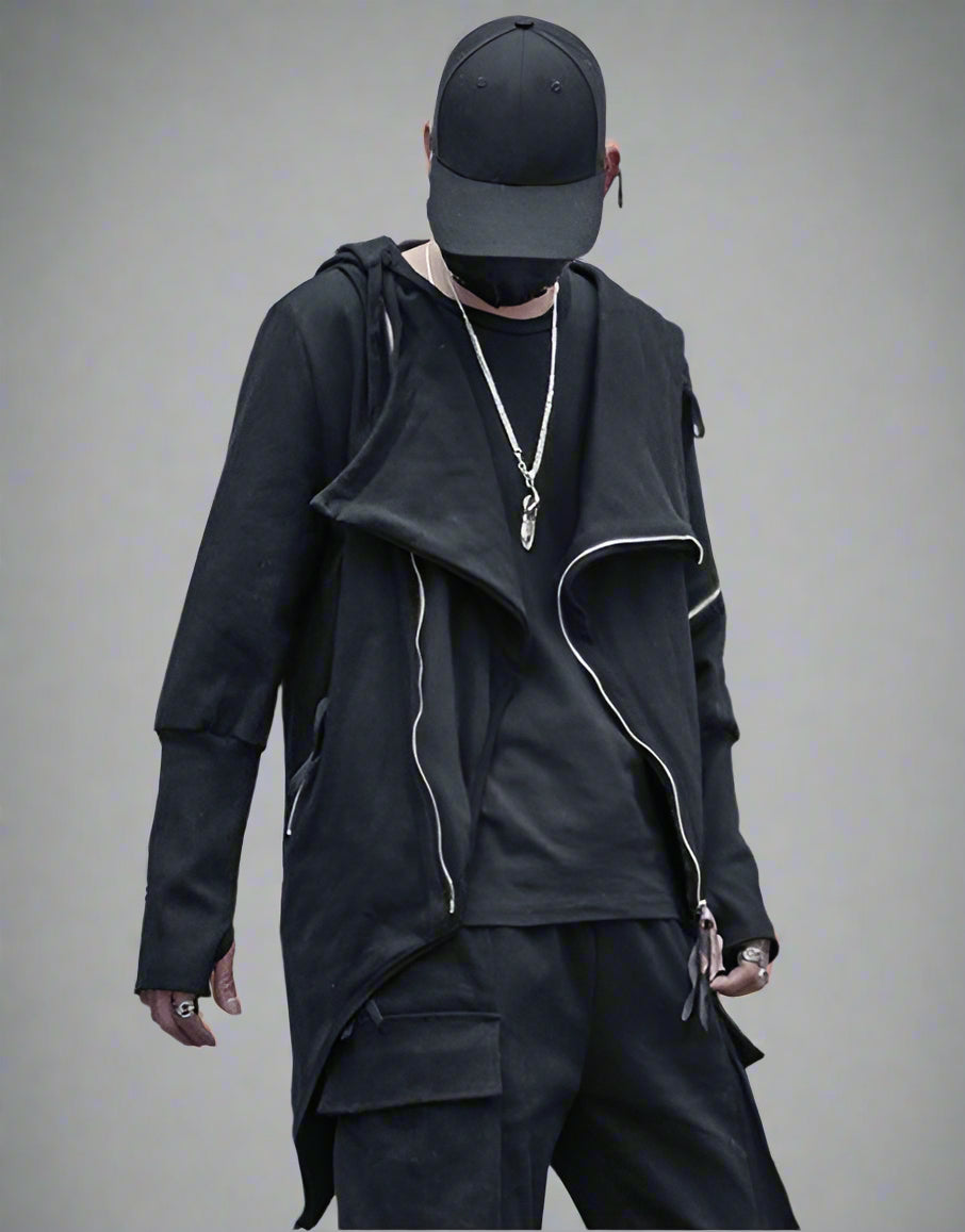 Sleek Urban Tech Zippered Hoodie -  lightweight hoodie - Sleek Urban Tech Zippered Hoodie for Comfort and Style - View 5