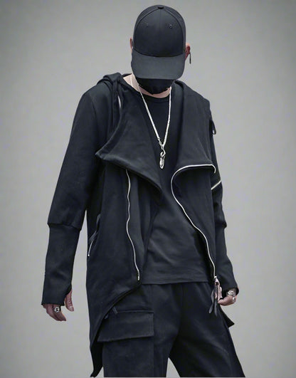 Sleek Urban Tech Zippered Hoodie -  lightweight hoodie - Sleek Urban Tech Zippered Hoodie for Comfort and Style - View 5