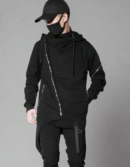 Sleek Urban Tech Zippered Hoodie -  streetwear jacket - Sleek Urban Tech Zippered Hoodie for Comfort and Style - View 6