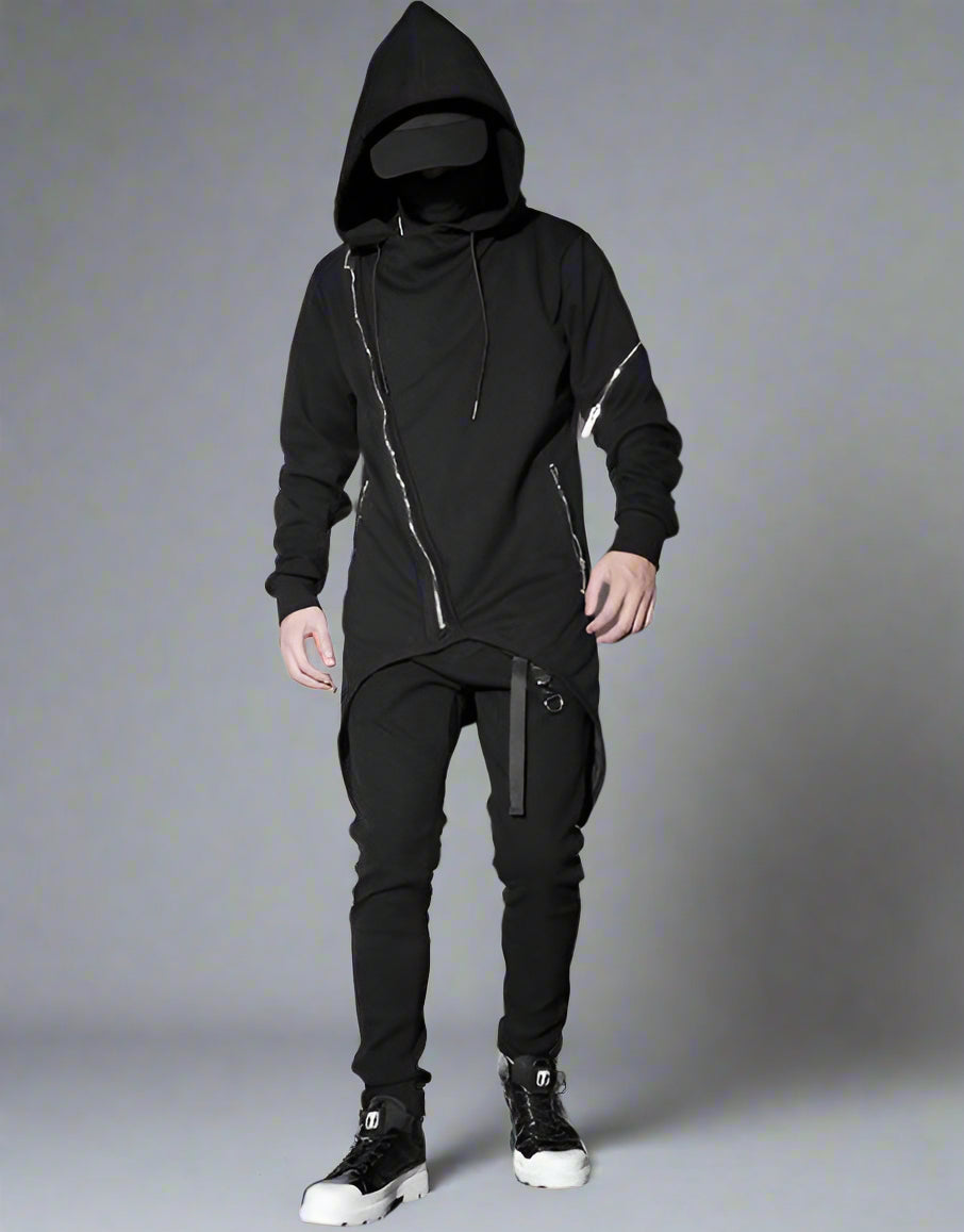 Sleek Urban Tech Zippered Hoodie -  urban style - Sleek Urban Tech Zippered Hoodie for Comfort and Style - View 7